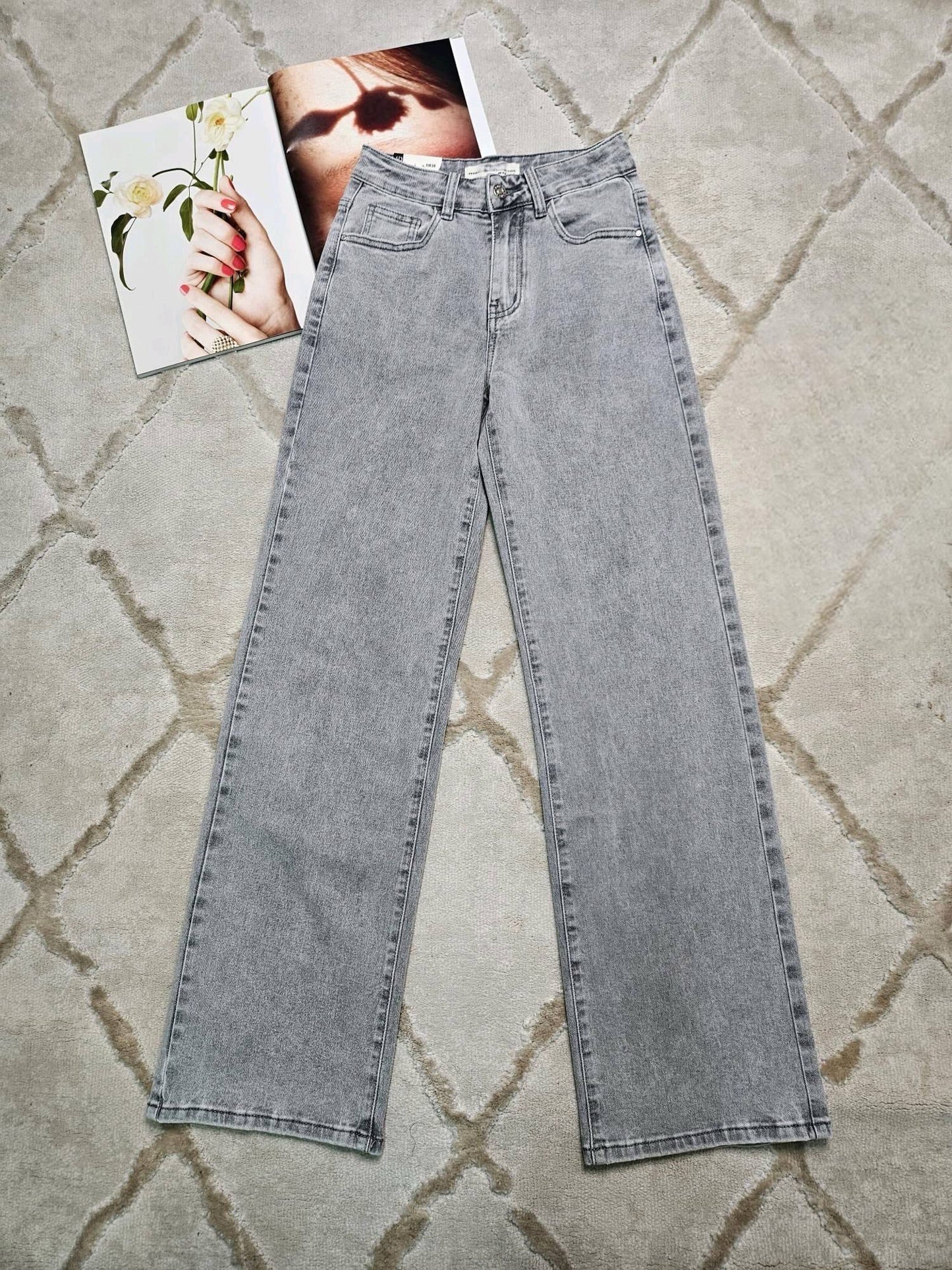 Jeans wide leg - grijs