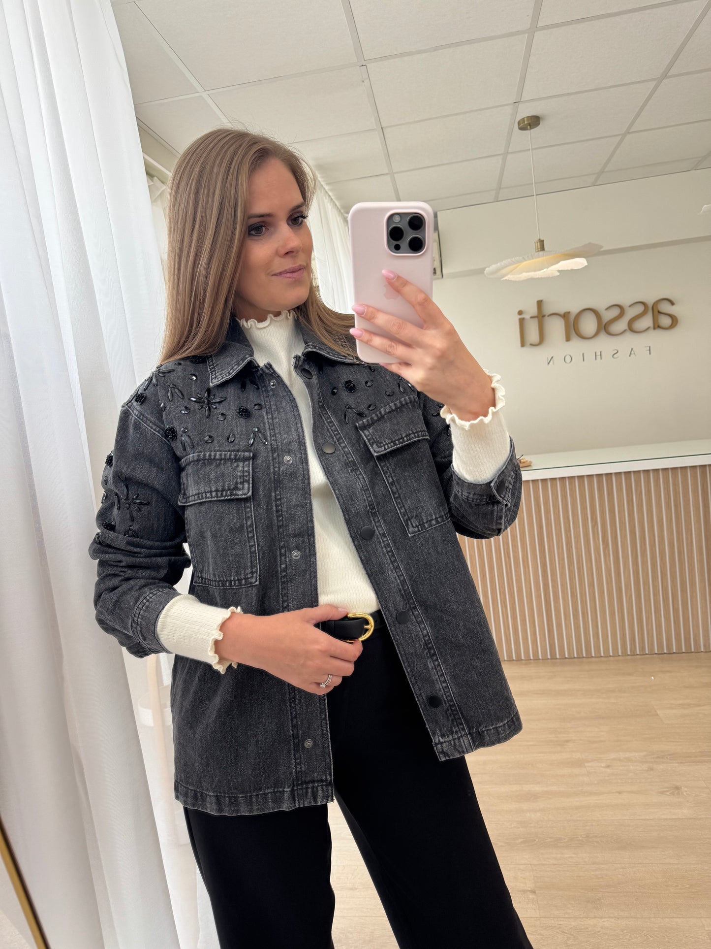 Jaiden denim jacket - dark grey