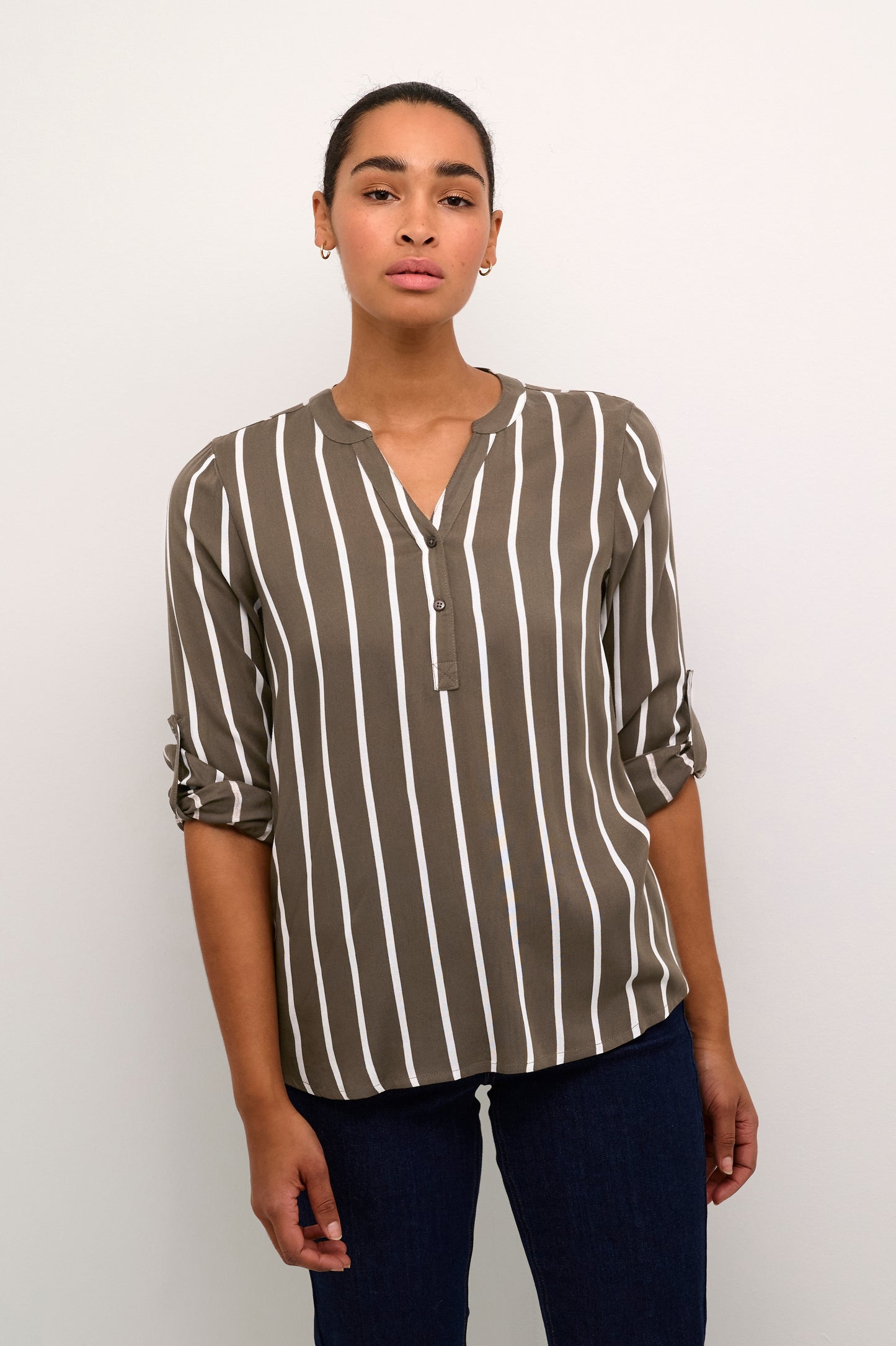 Stridy Blouse - brown/white