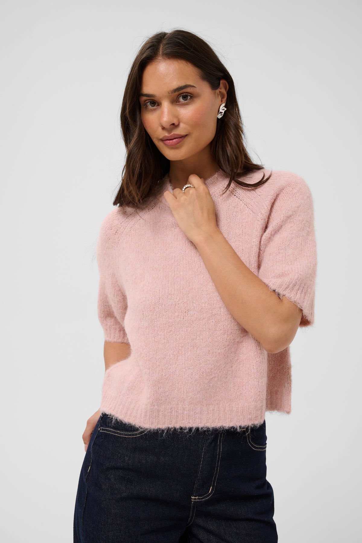 Emilie cropped knit - lichtroze