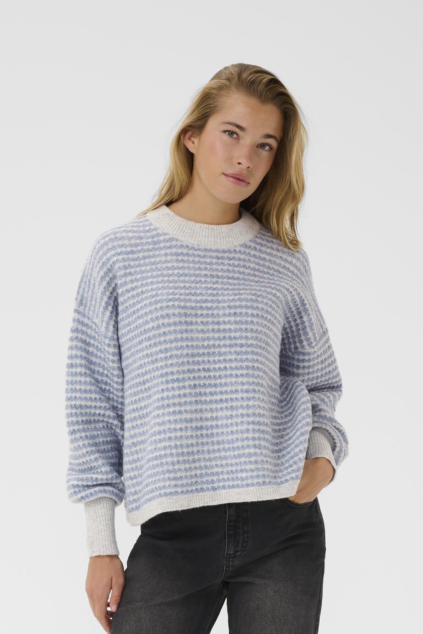 Ellery knit - light grey/light blue