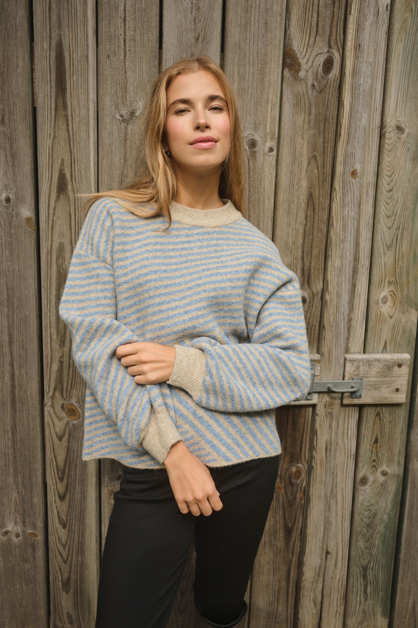 Verana knit pullover - beige/blue