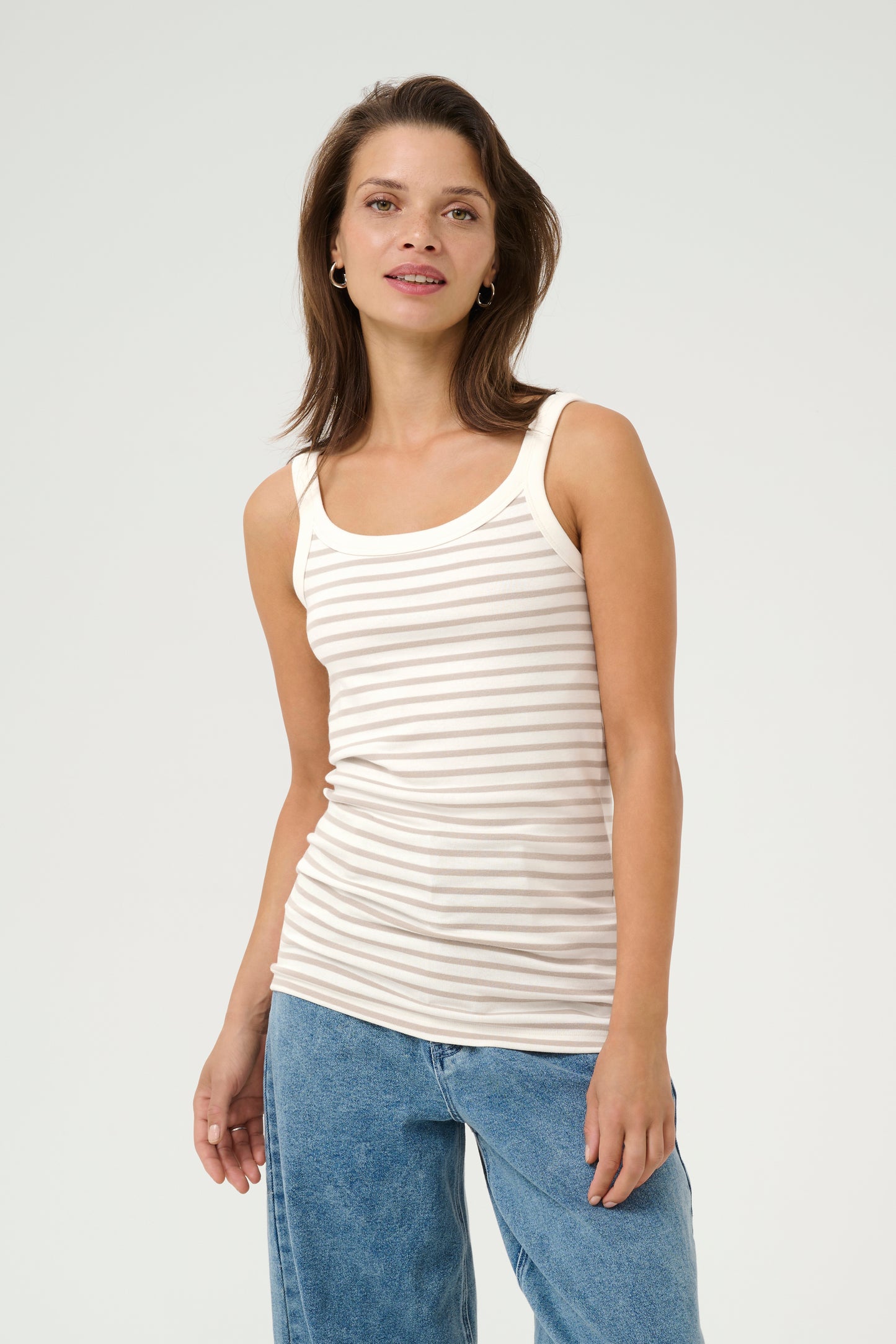 Liddy tank top - ecru/taupe