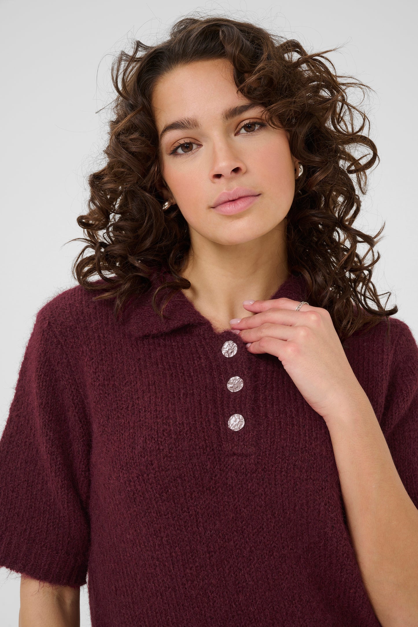 Emilie polo pullover - windsor wine
