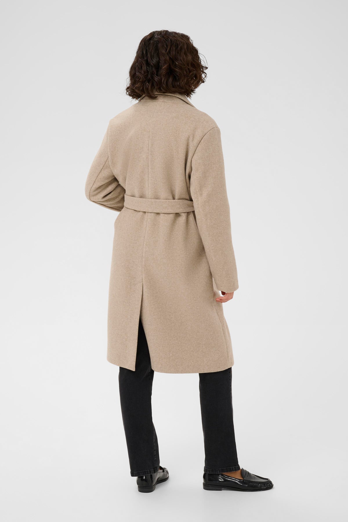 Saturn lange mantel - beige