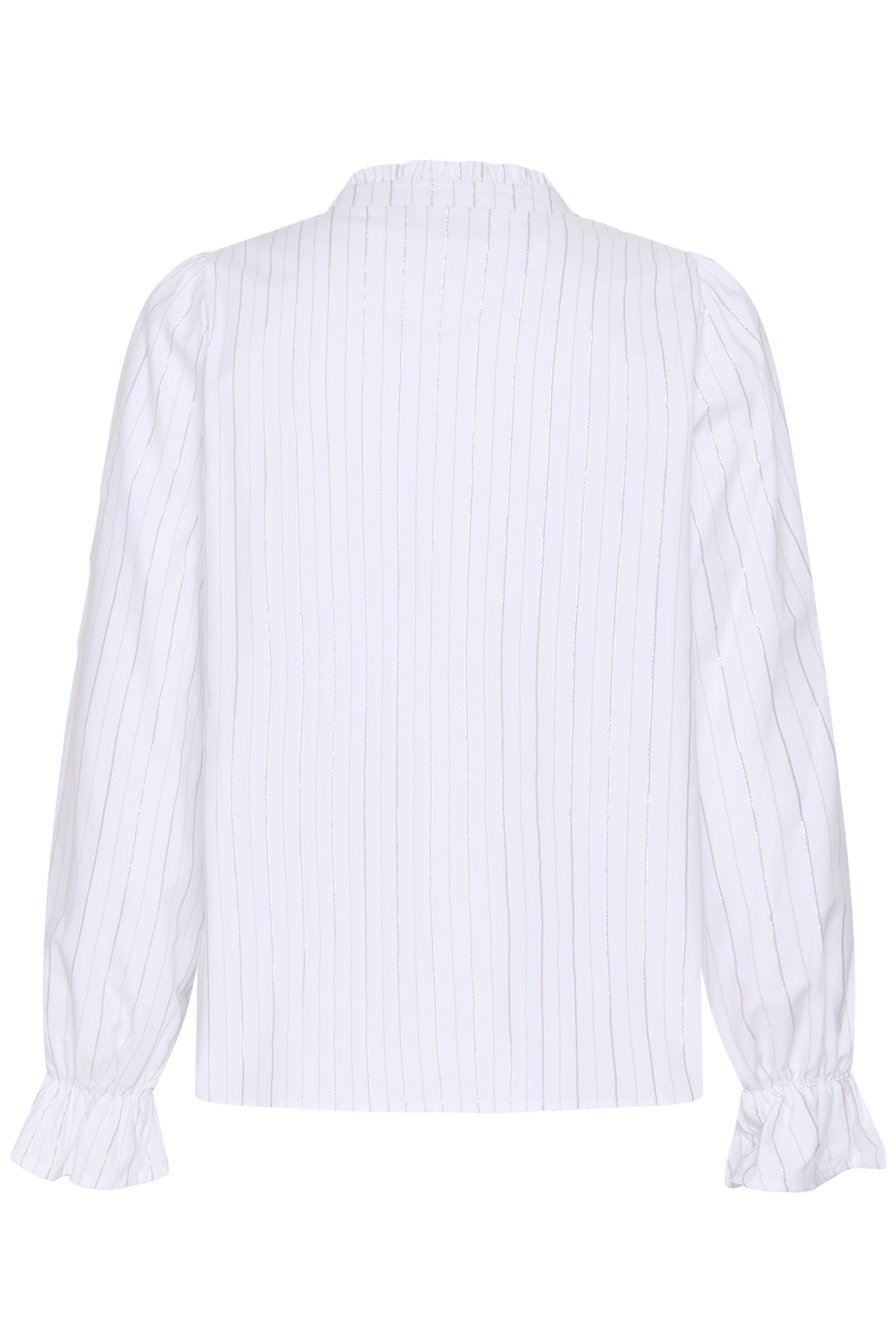 Ellie blouse lurex streep - wit/zilver