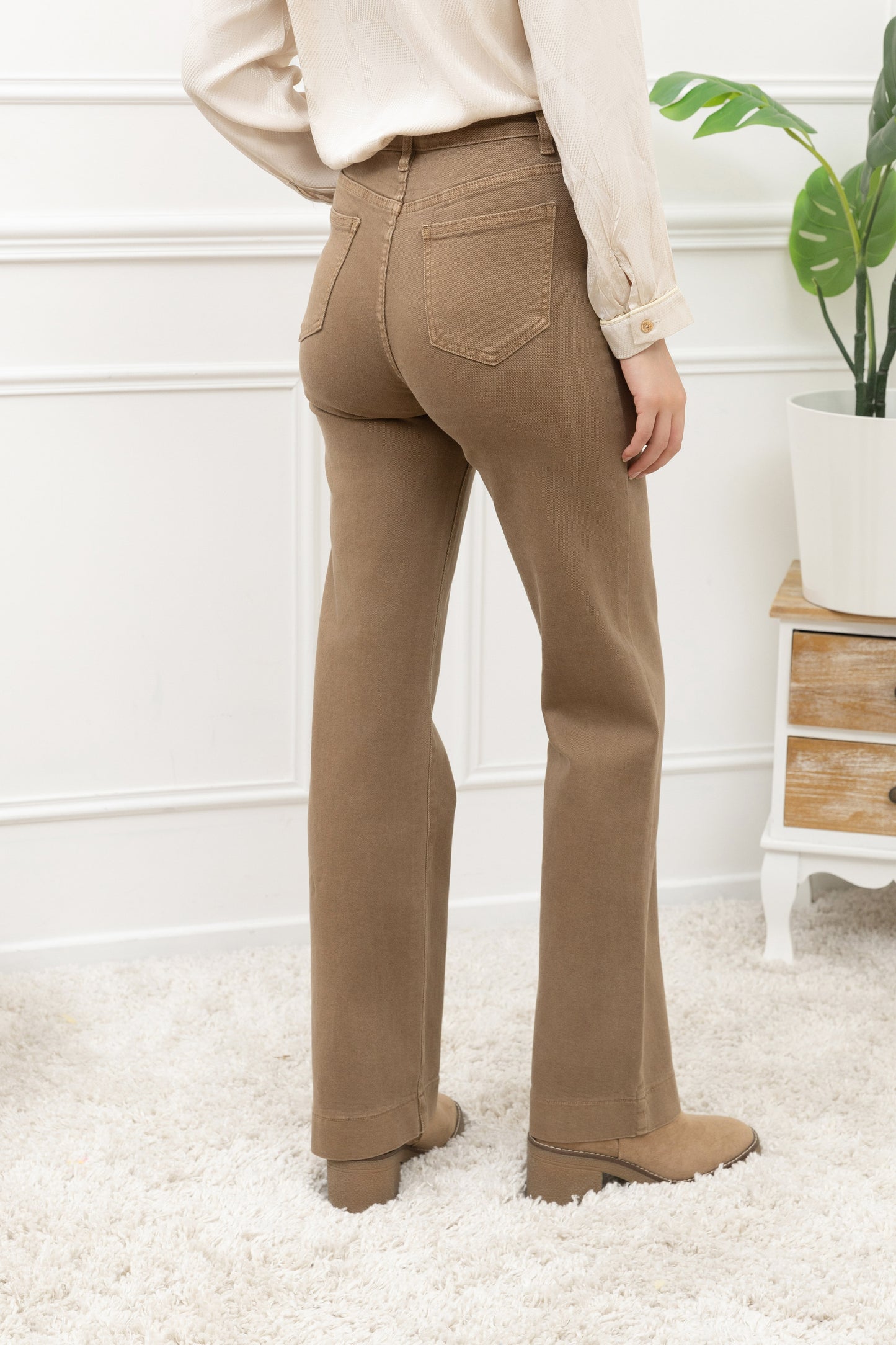Jeans wide leg - taupe
