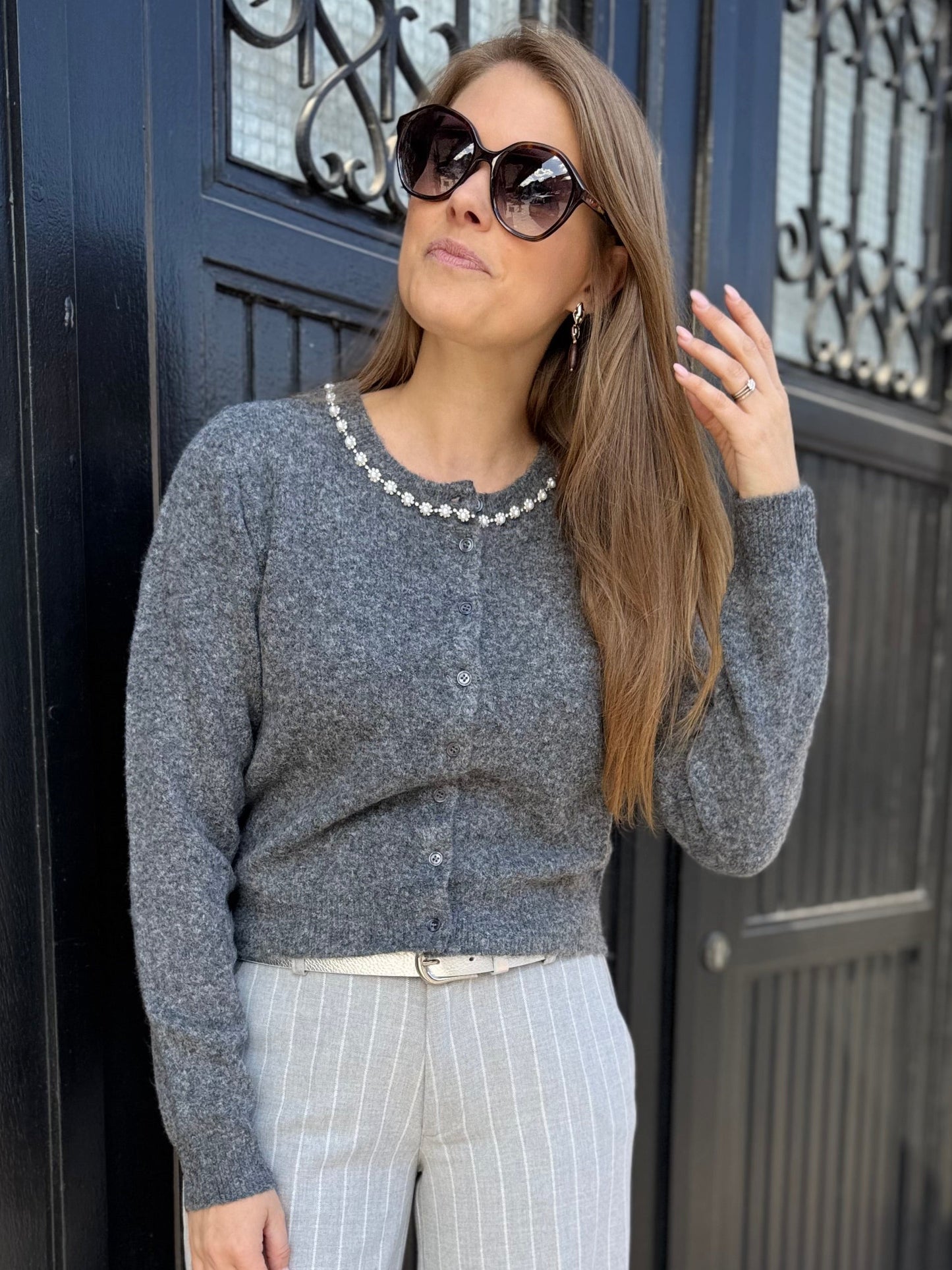 Roxy cardigan - grey melange