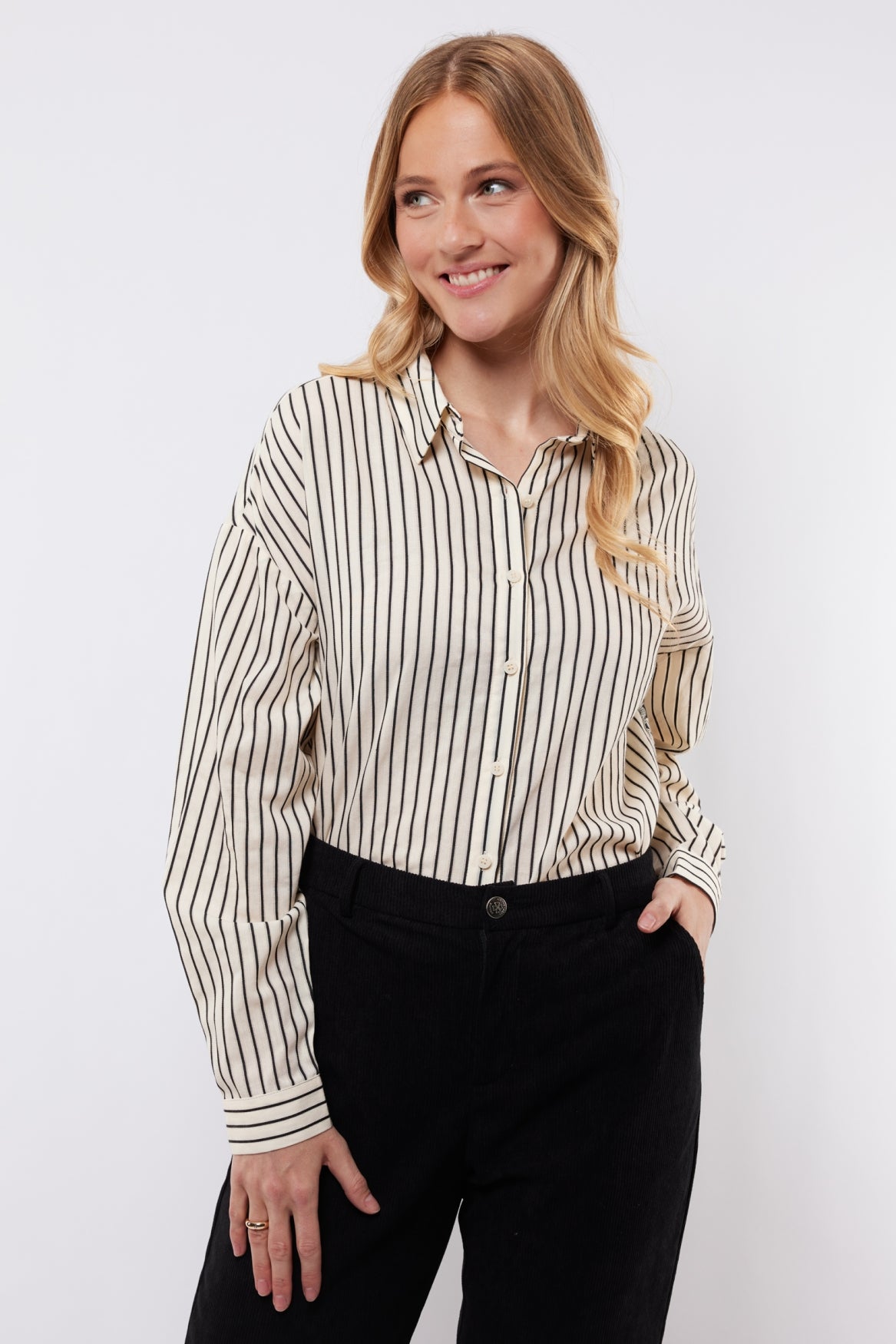 Lot blouse - offwhite/darkblue