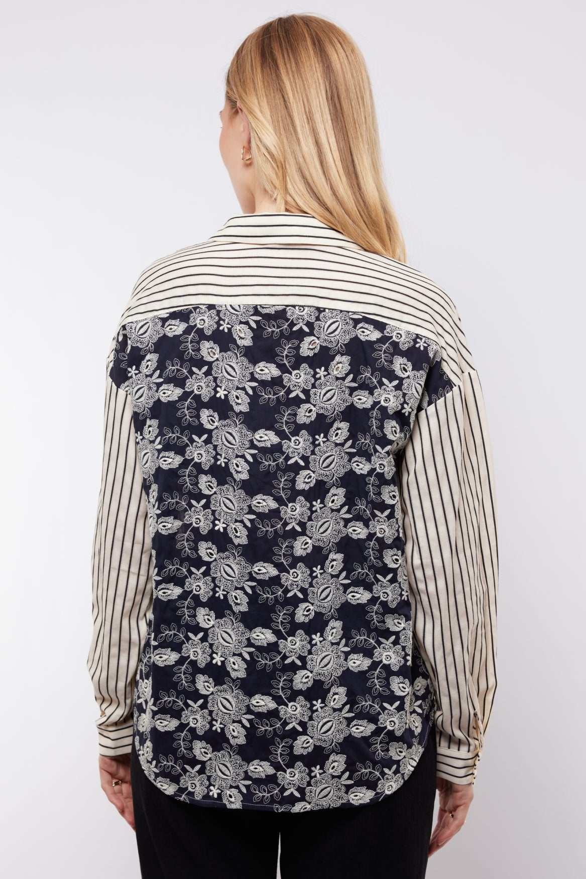 Lot blouse - offwhite/darkblue