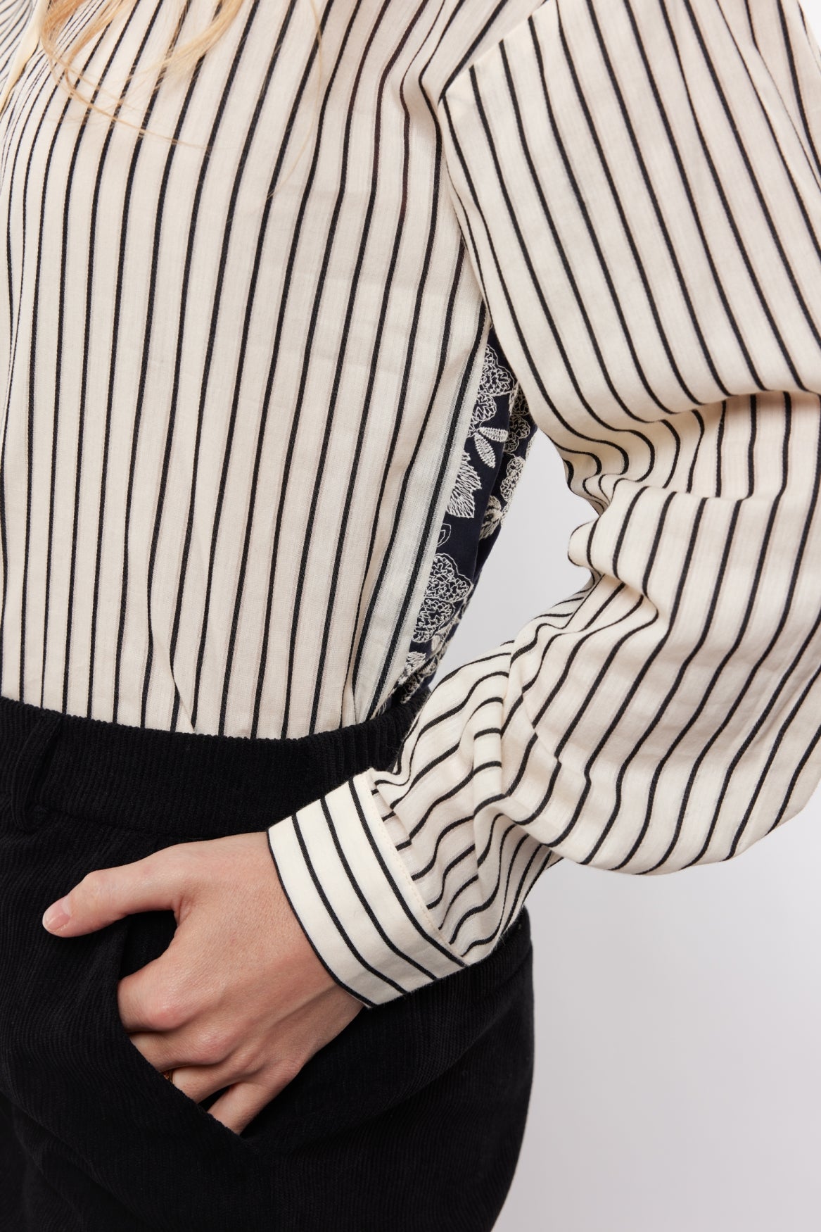 Lot blouse - offwhite/darkblue