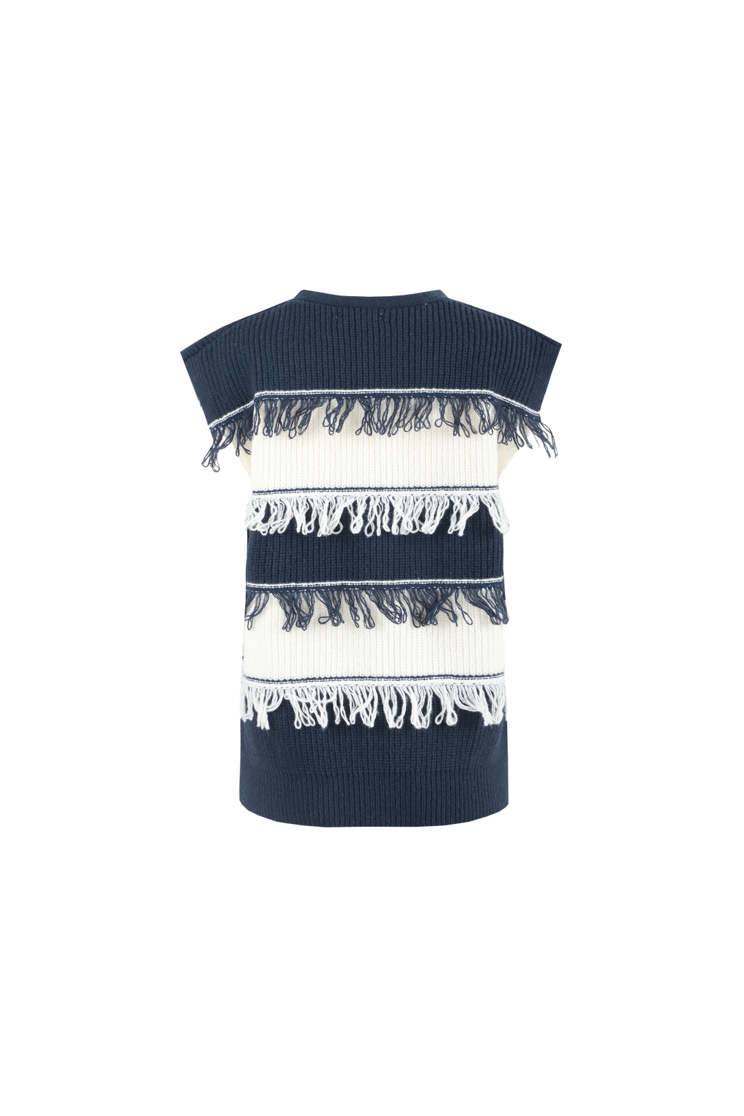 Vera knit gilet - Blue/offwhite