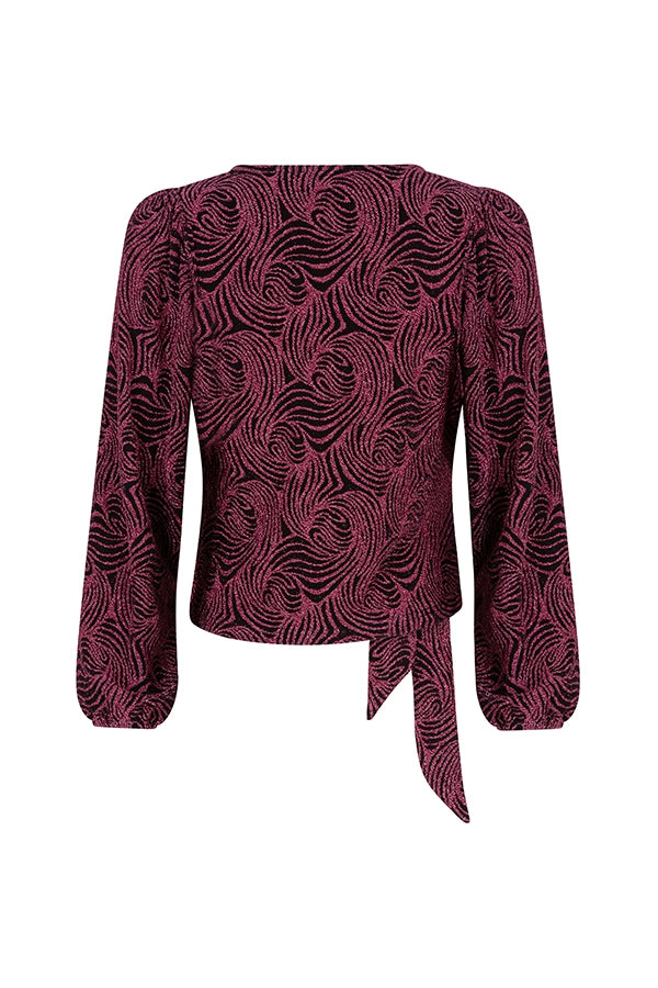 Blouse Remi LM - Fuschia/zwart