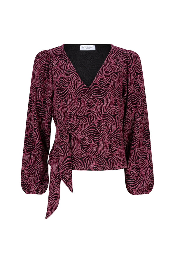 Blouse Remi LM - Fuschia/zwart