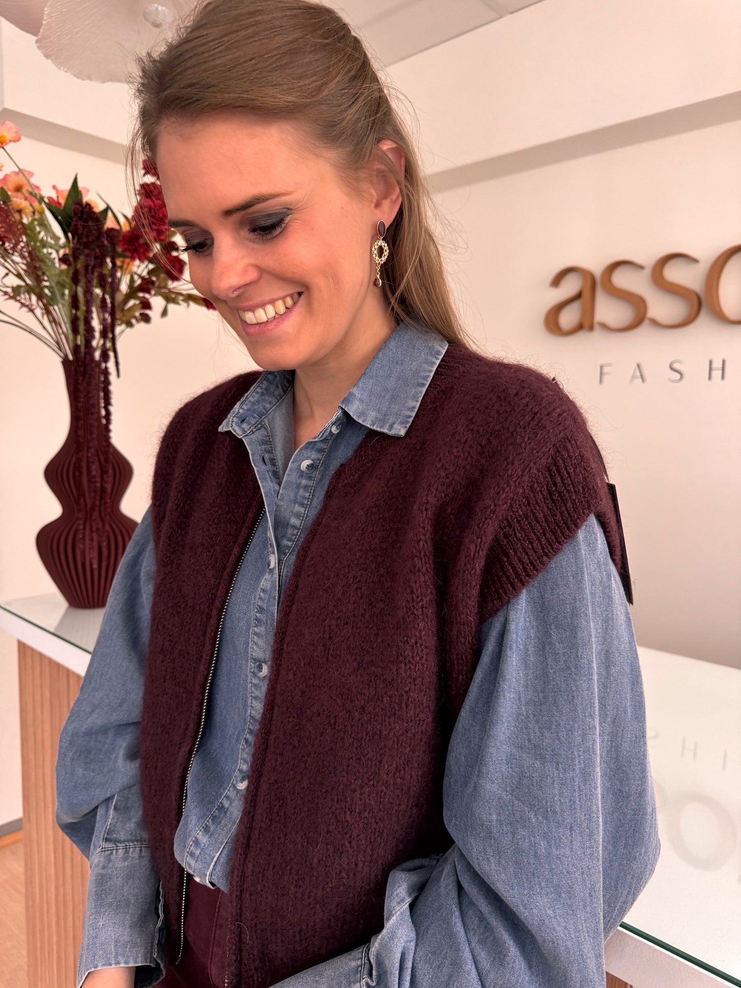 Gilet ZM rits - plum