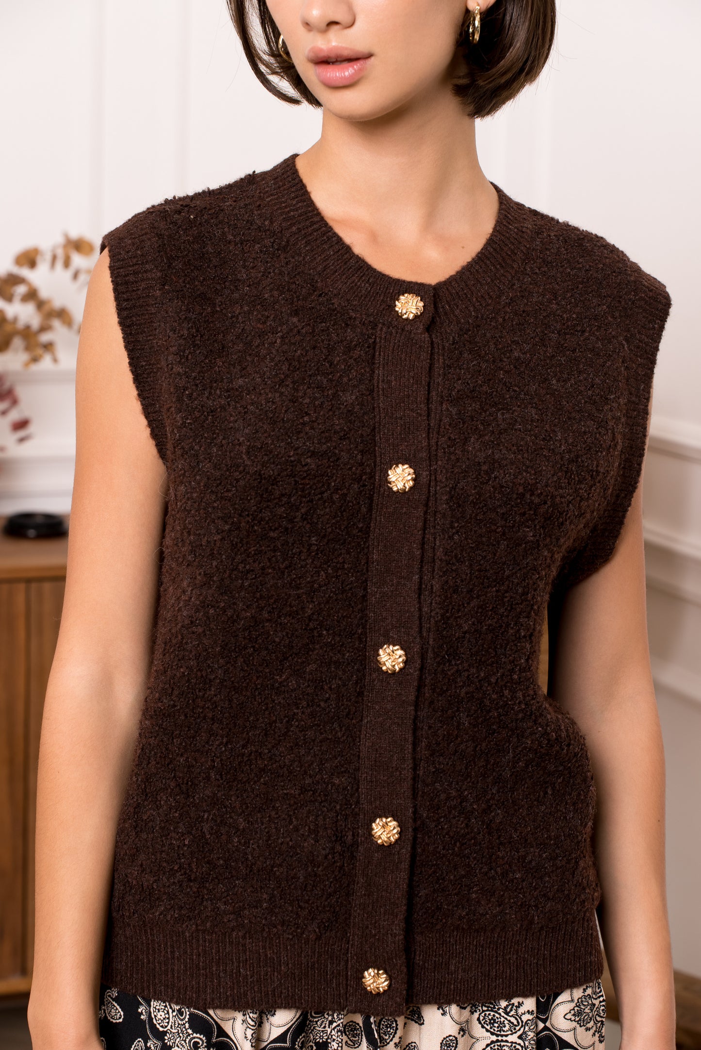 Bouclé gilet ZM - Bruin
