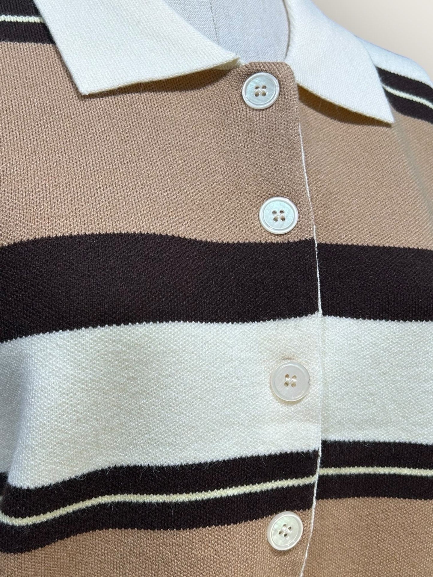 Sweater stripes with collar - beige
