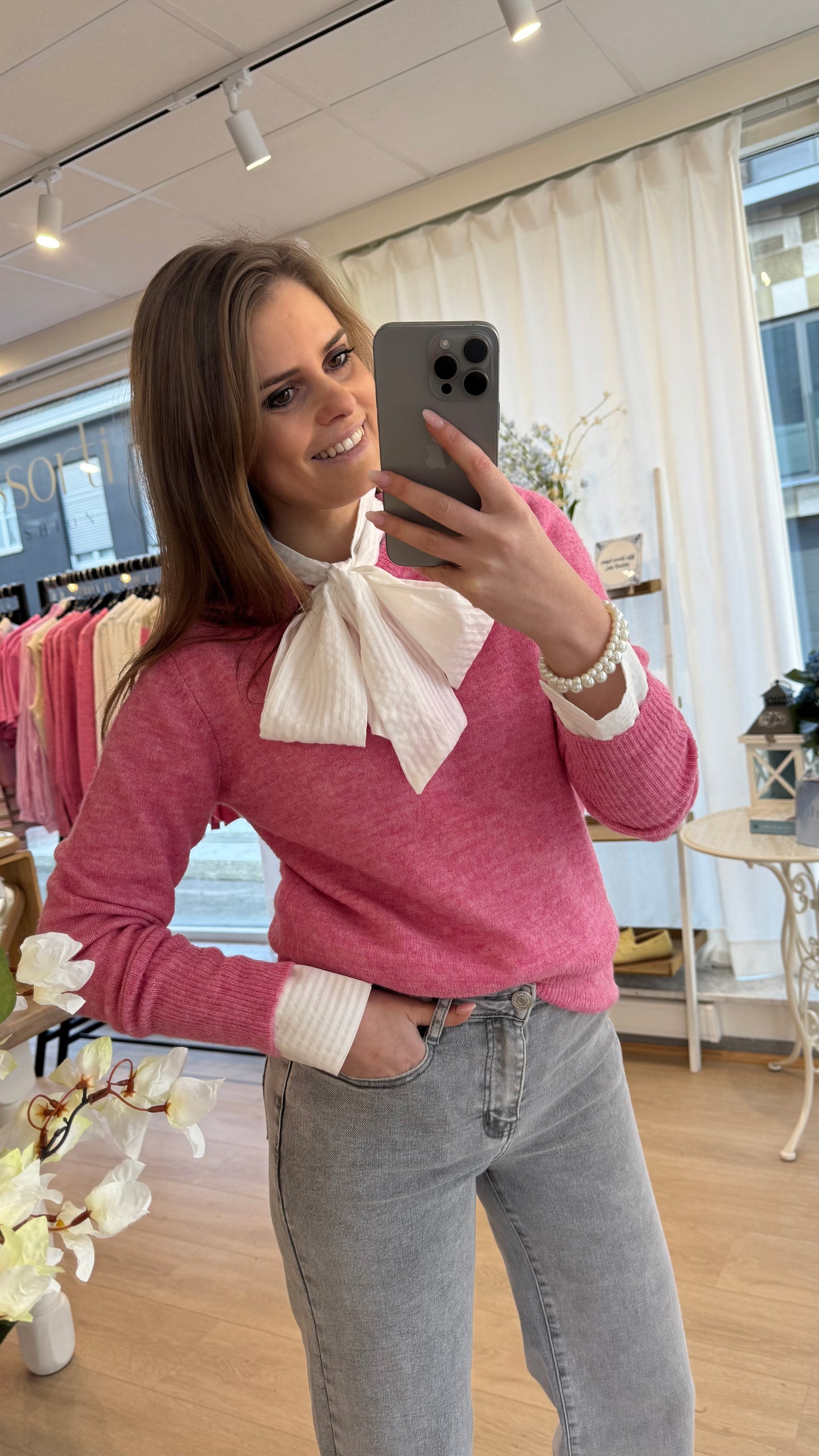 Niel crew neck pullover - fushia