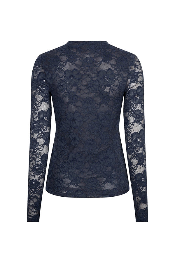 Top Irea lace - donkerblauw