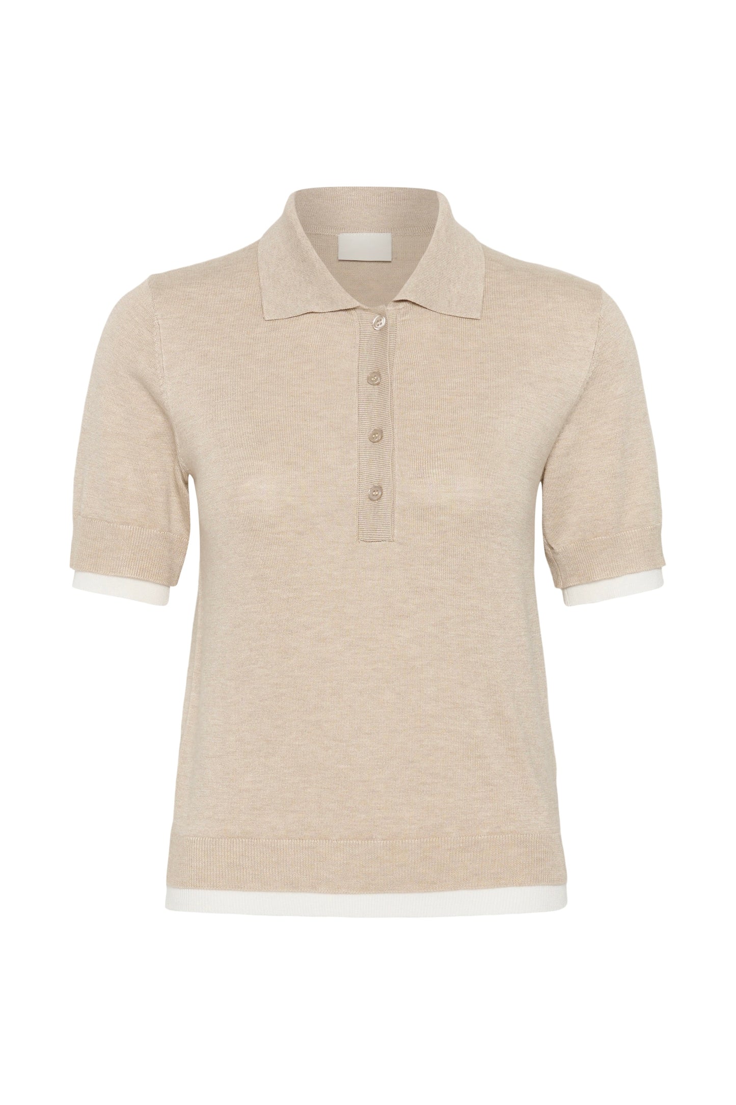 Lizza contrast polo knit - beige