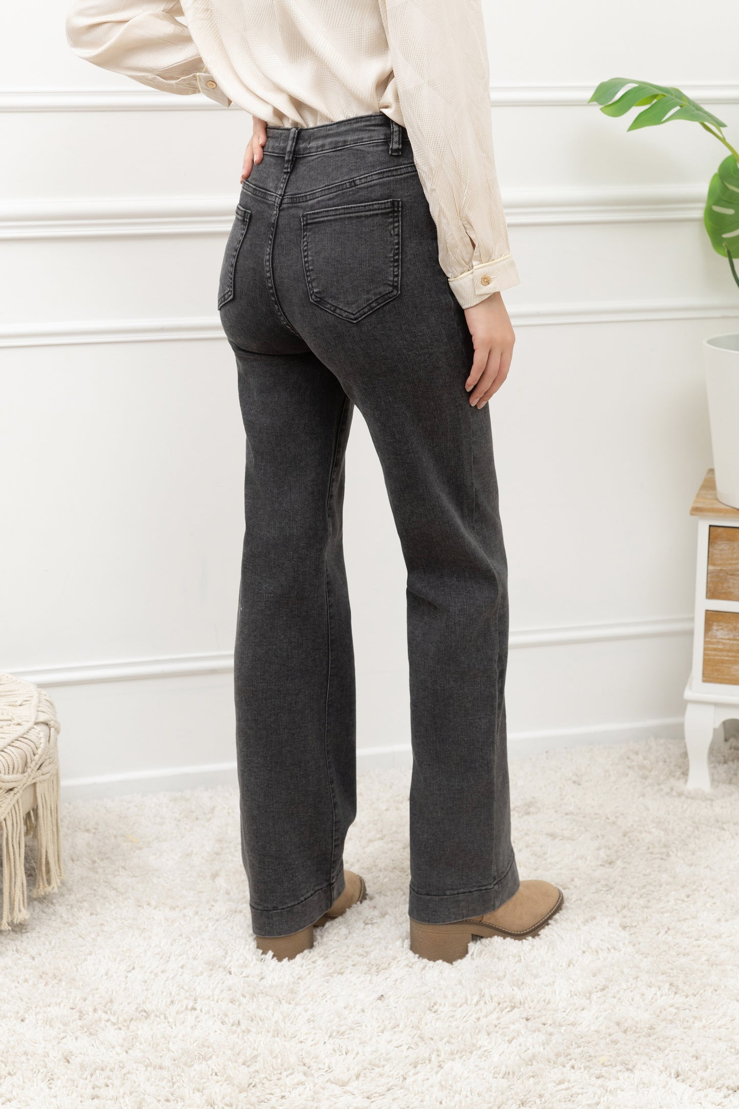 Jeans wide leg - dark grey