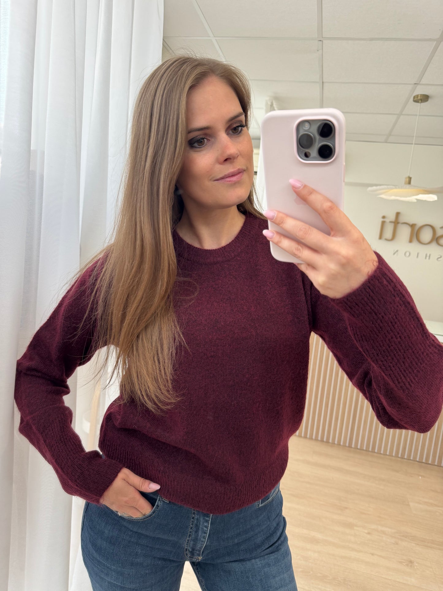 Niel crew neck knit - windsor wine