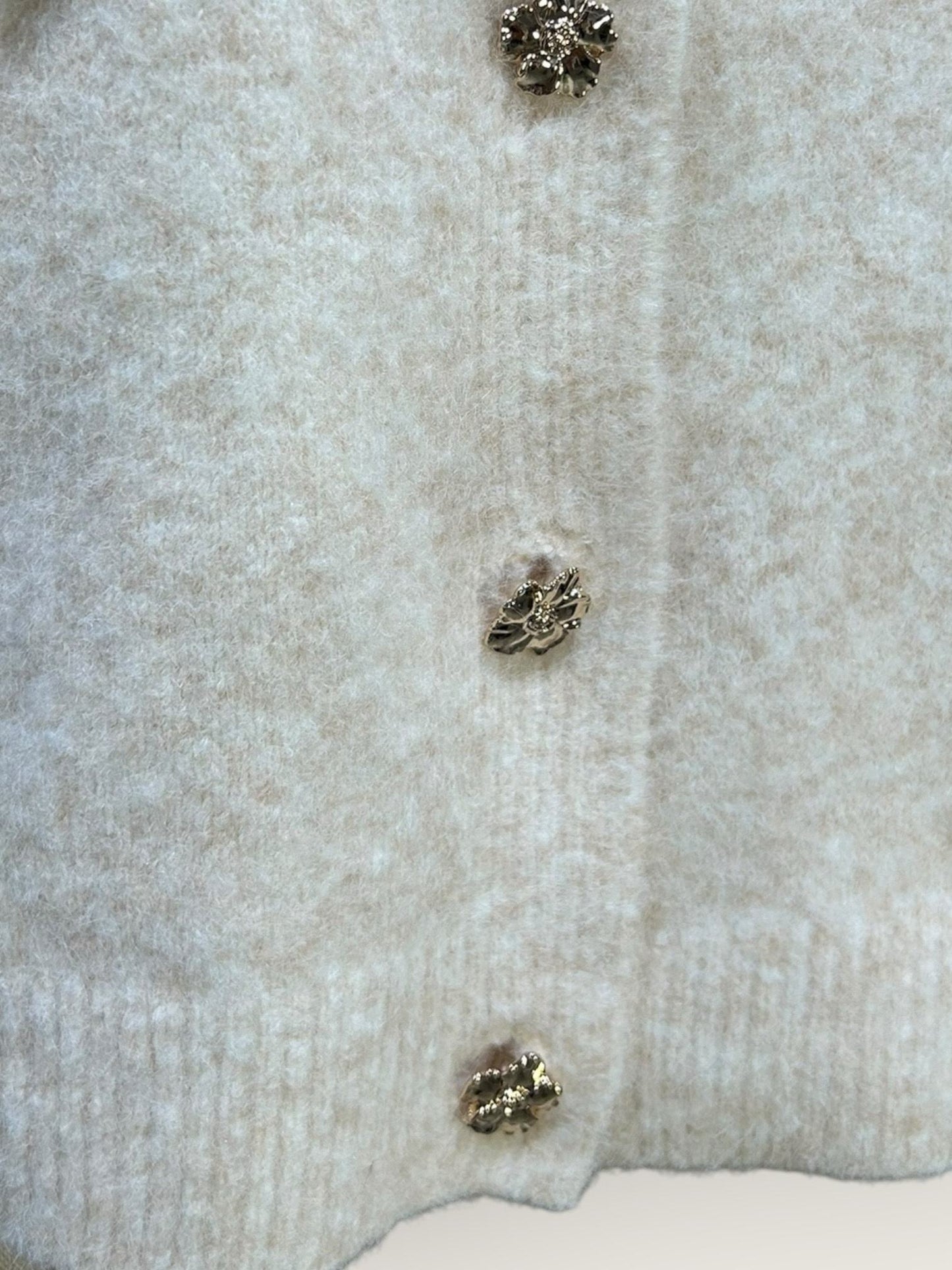 Cardigan with flower bow - ecru/bordeaux