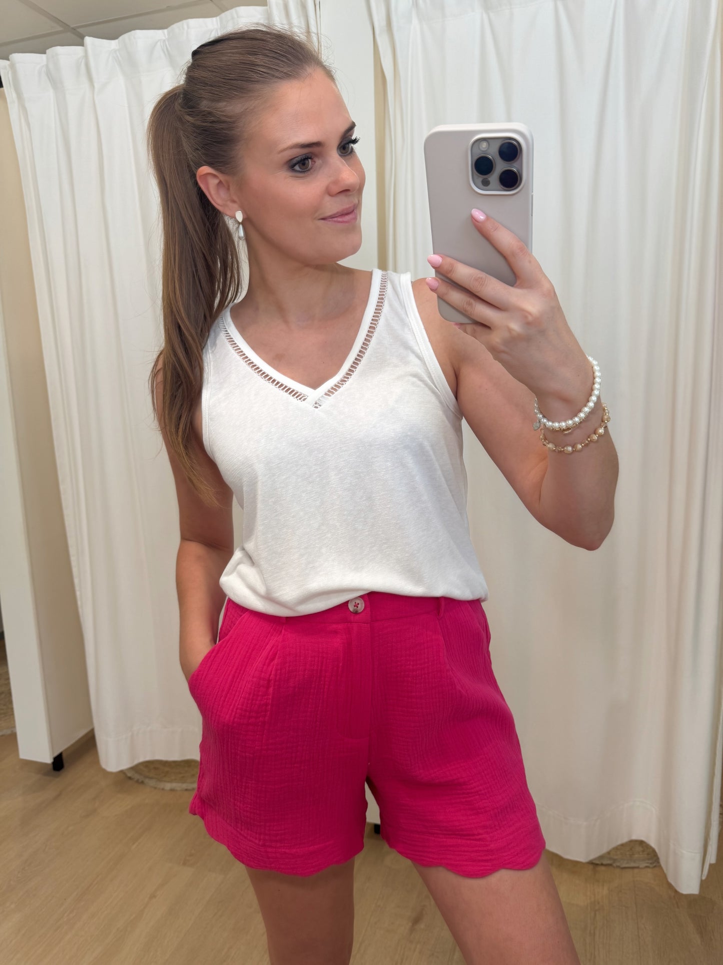 Tetra short golfjes - fuchsia