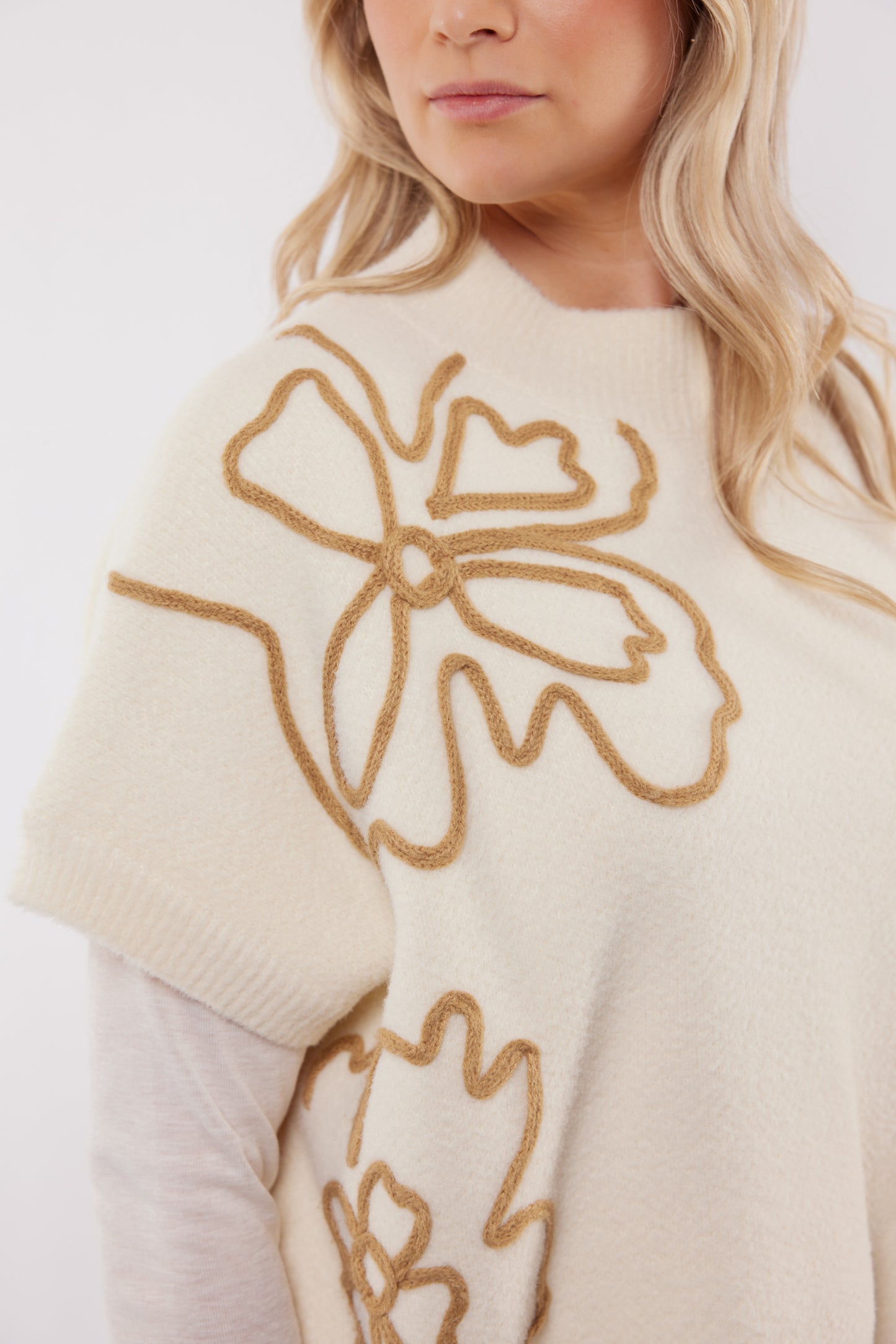 Violette knit - ecru/camel
