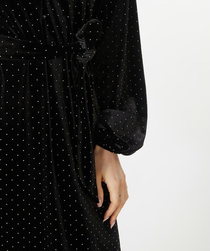 Kleedje velvet gold dots EsQualo