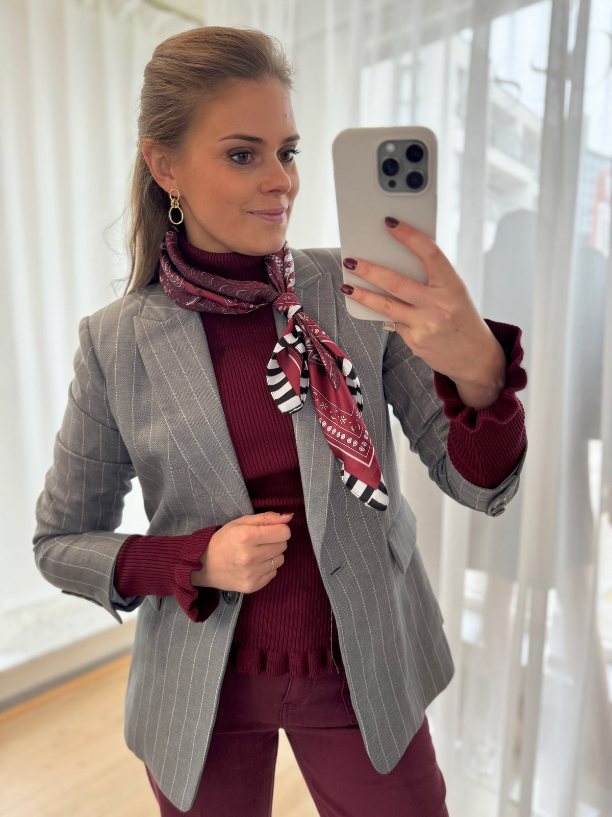 Dela knit roll neck - bordeaux