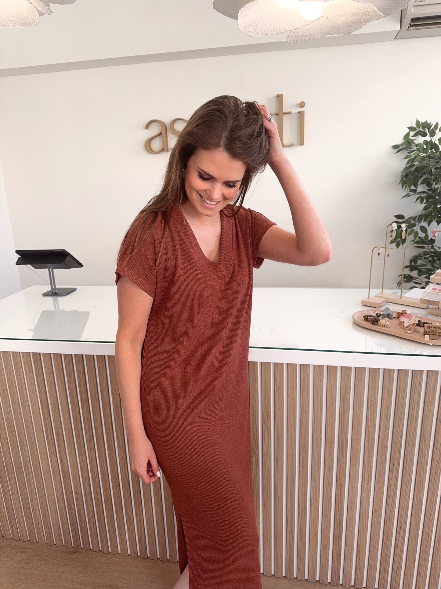Delia 2 dress - cognac