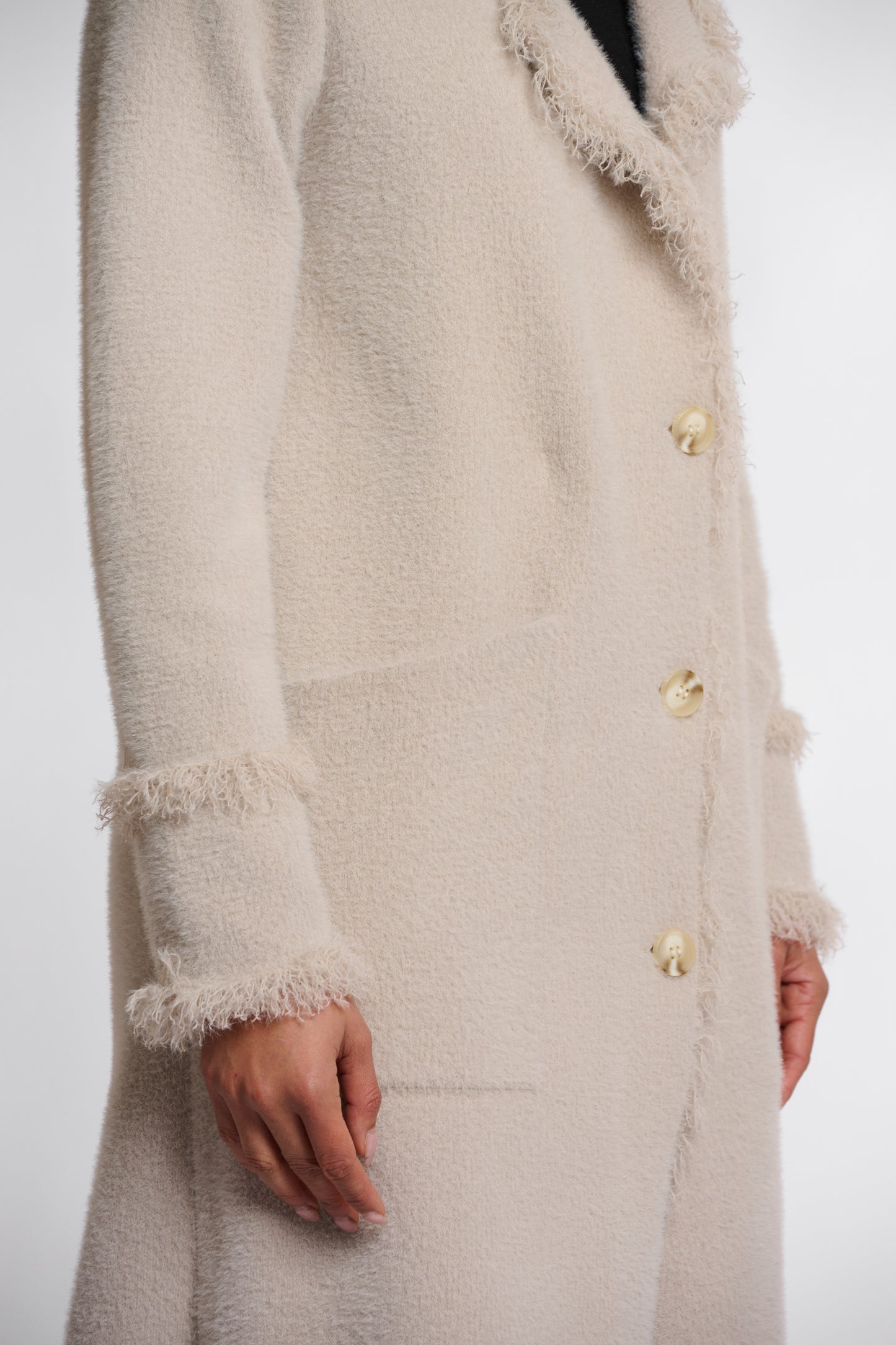 Catena cardigan fringes - stone