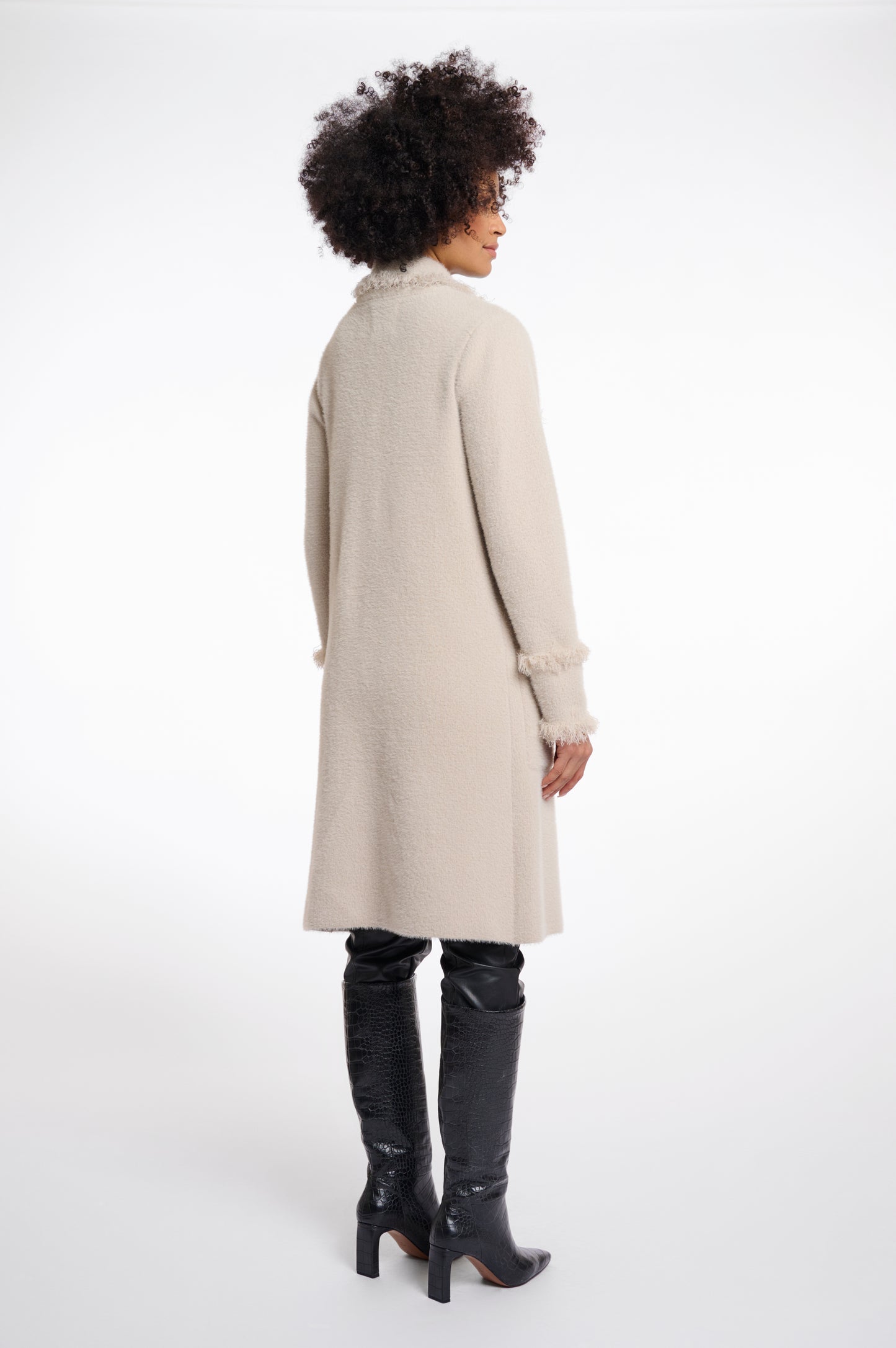 Catena cardigan fringes - stone