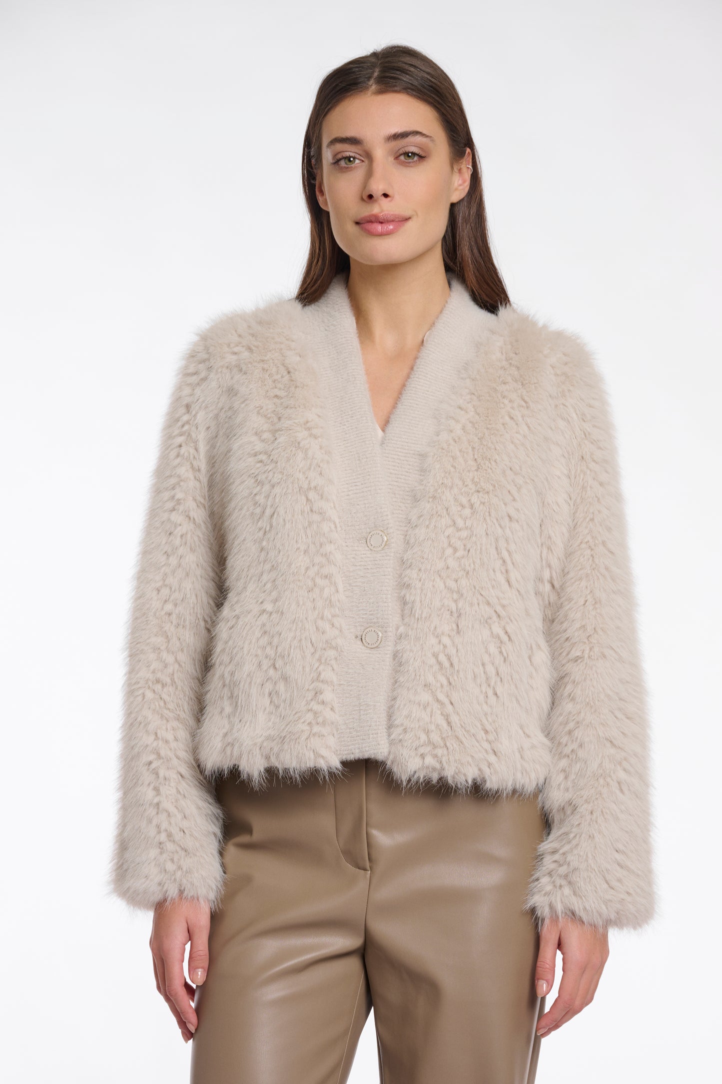 Chaimae faux fur jacket - birch