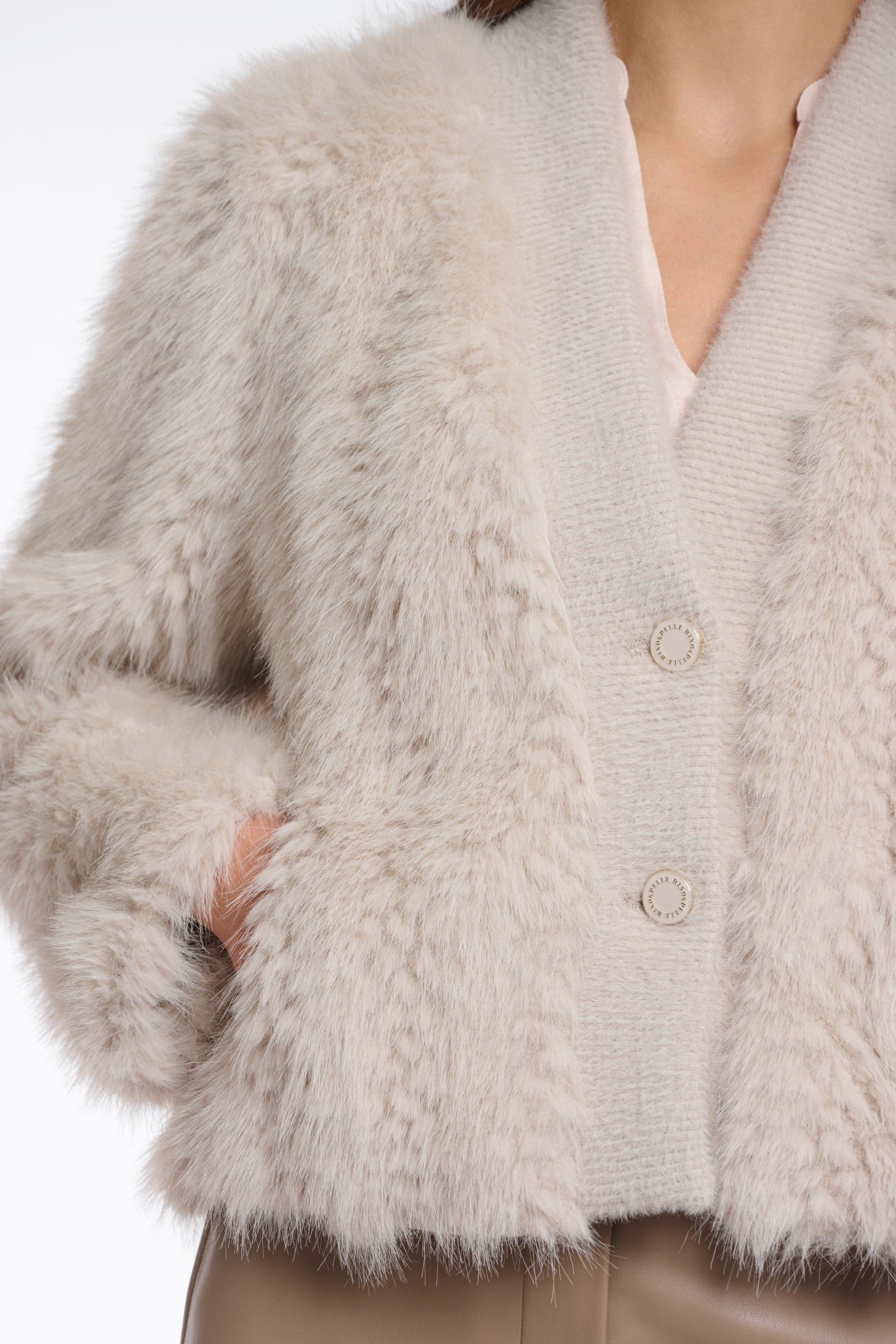 Chaimae faux fur jacket - birch