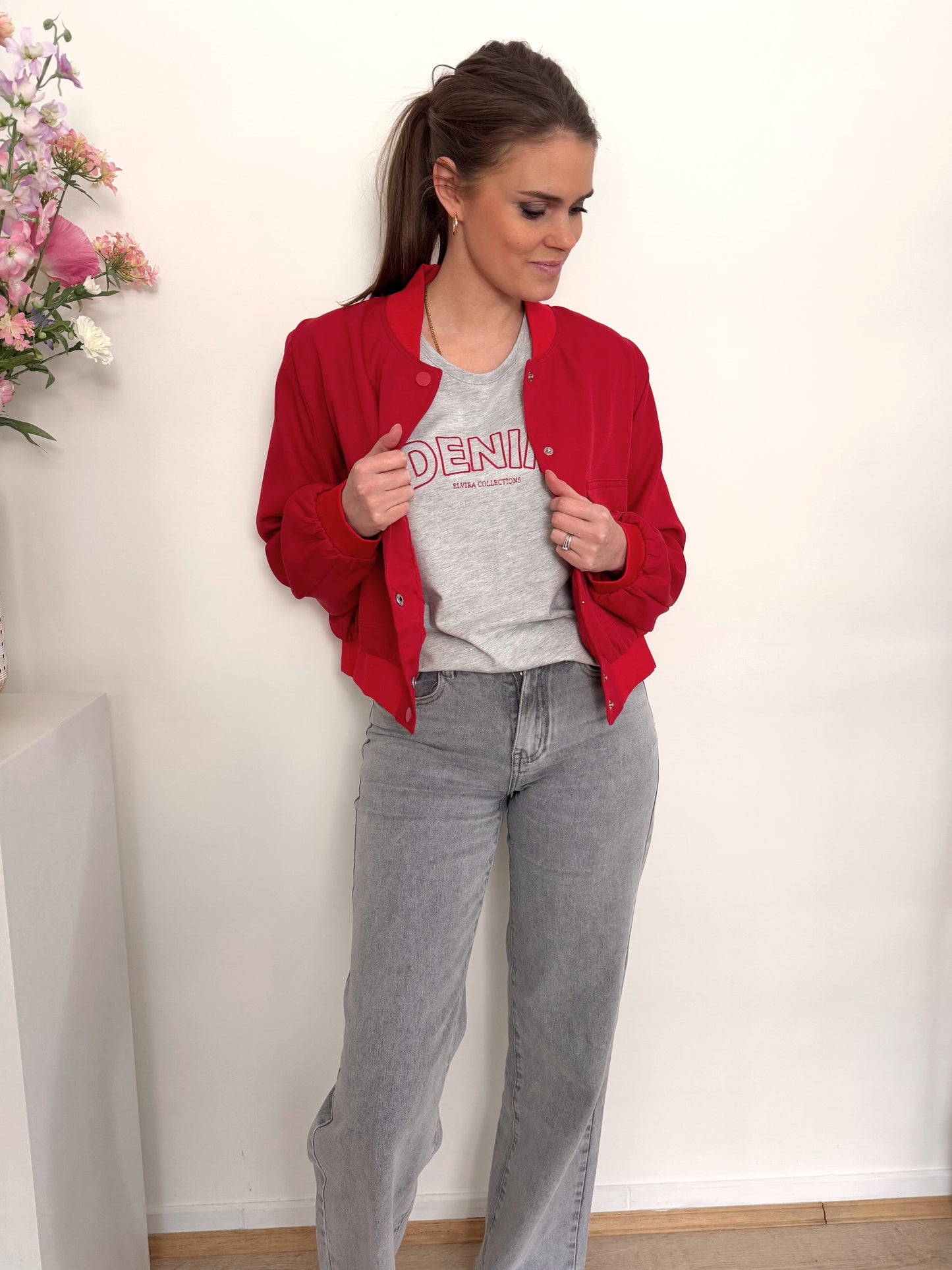 Jeans wide leg - grijs