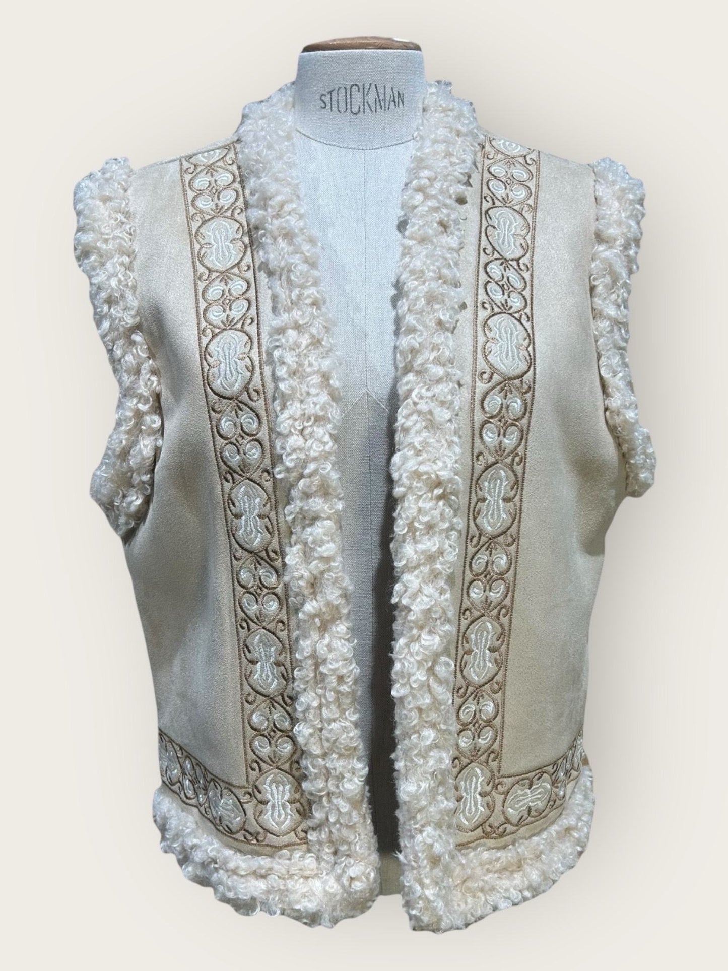 Teddy jacket embroidery - beige