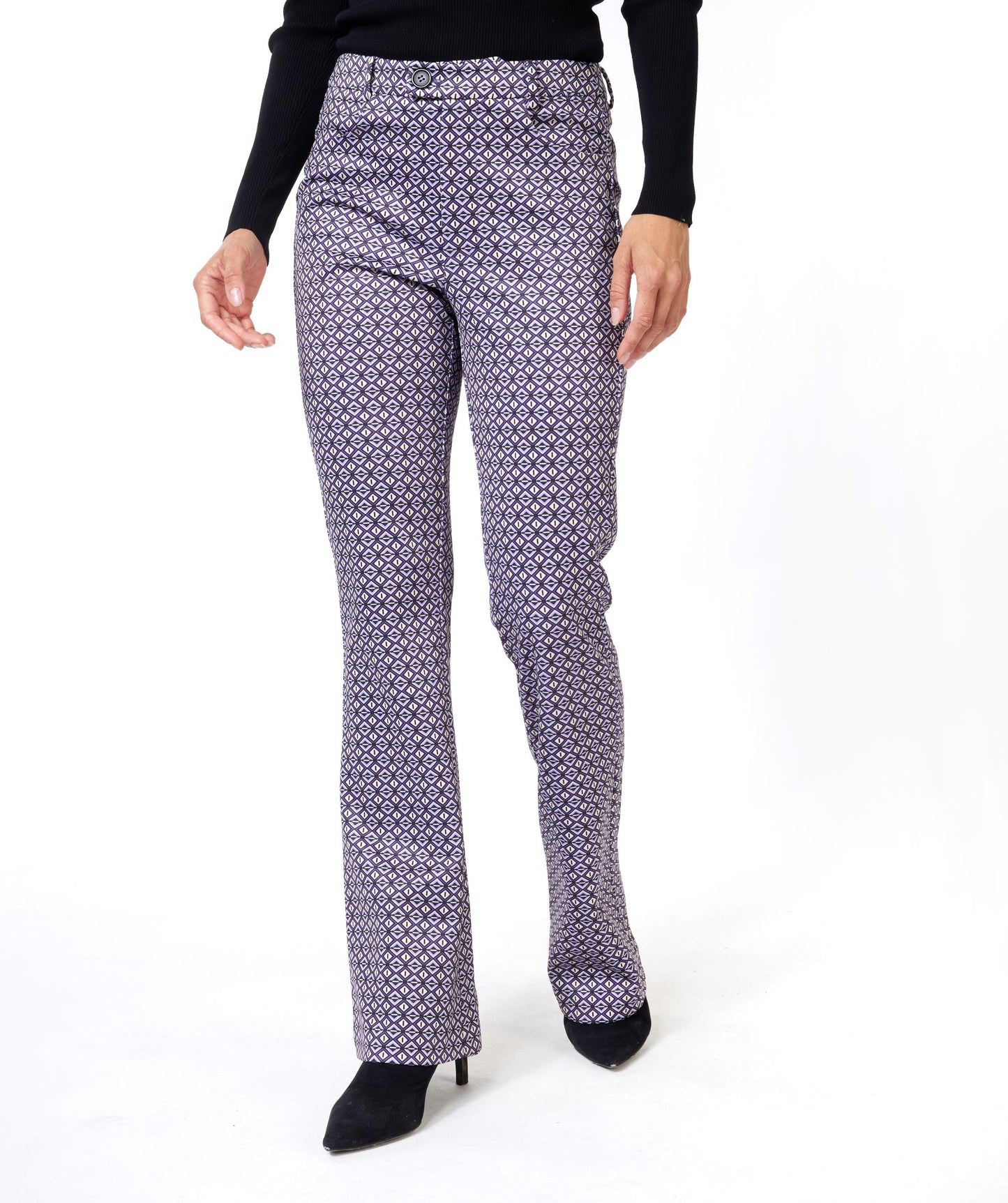 Flair broek print EsQualo- paars