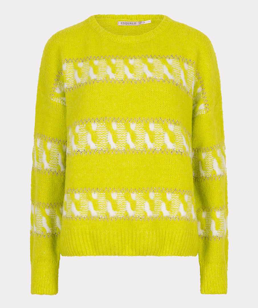 Sweater striped jacquard - city lime