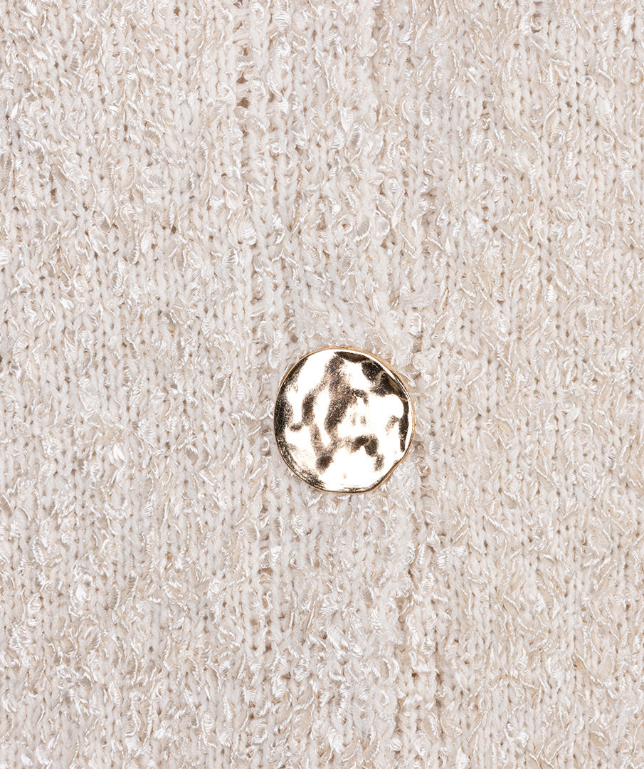 Cardigan fancy button - offwhite/beige
