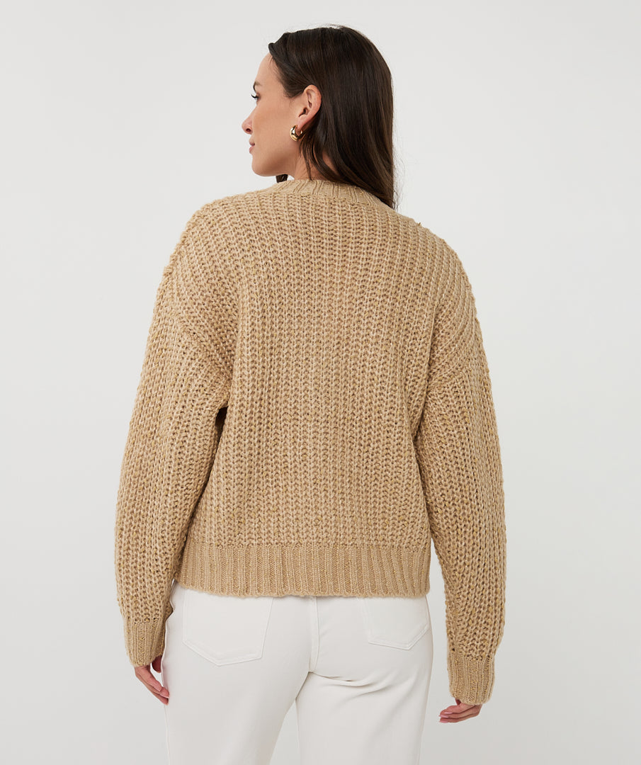 cardigan oversize lurex - light sand