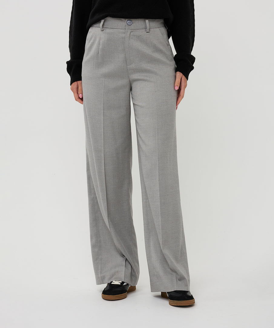 Trousers wide leg lurex - light grey