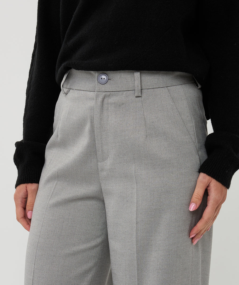 Trousers wide leg lurex - light grey