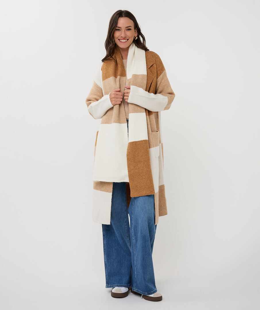 Scarf color blocks - camel