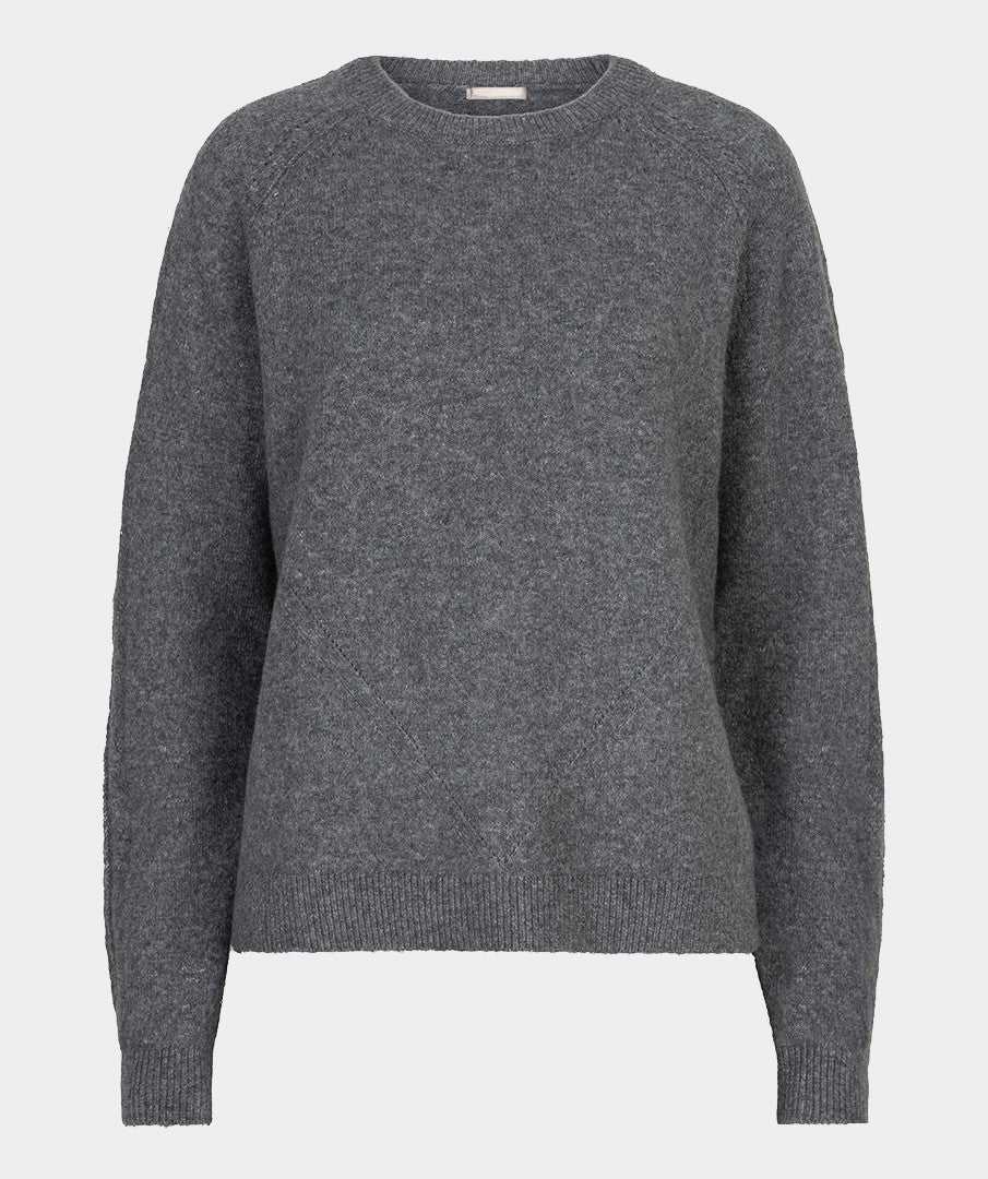 Sweater raglan ajour - dark grey