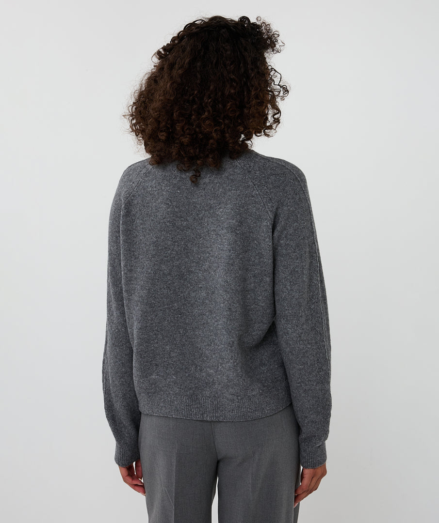 Sweater raglan ajour - dark grey