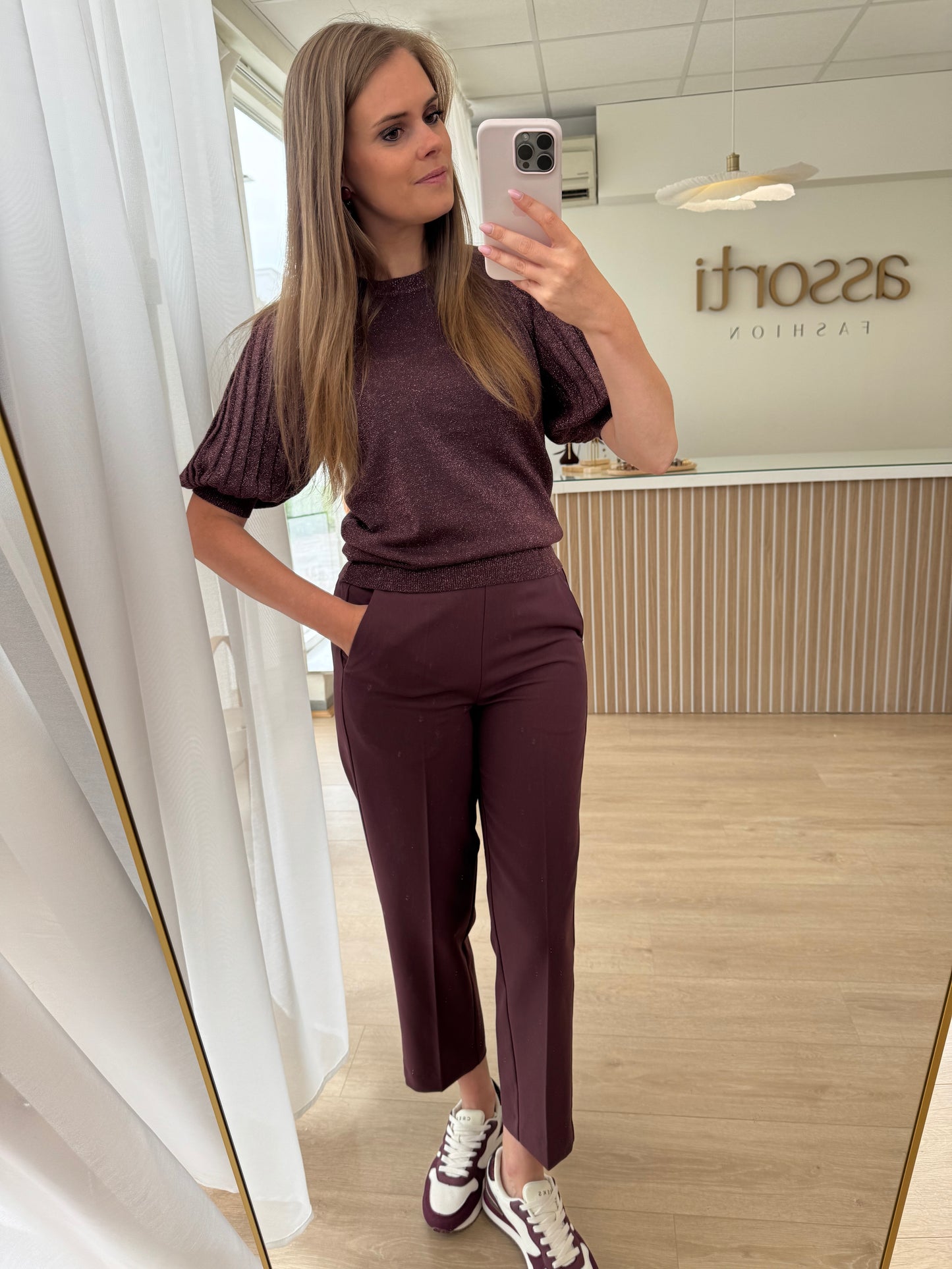 Sakura cropped pants - fudge