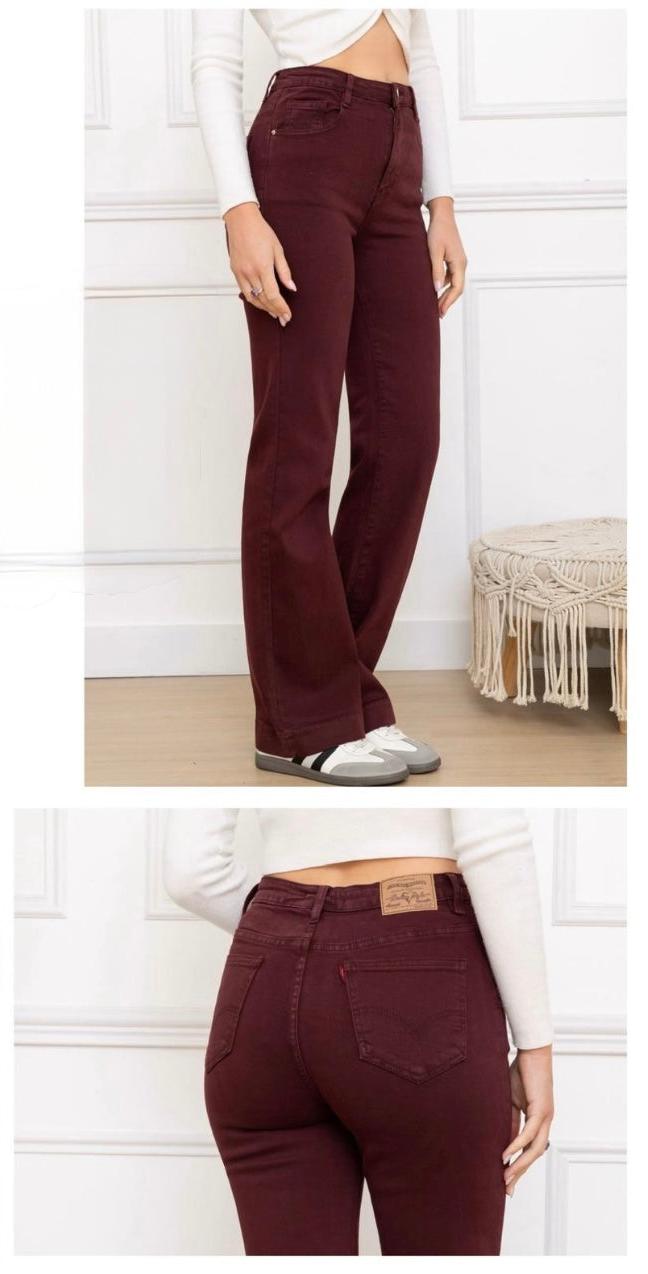 Stretch jeans - burgundy