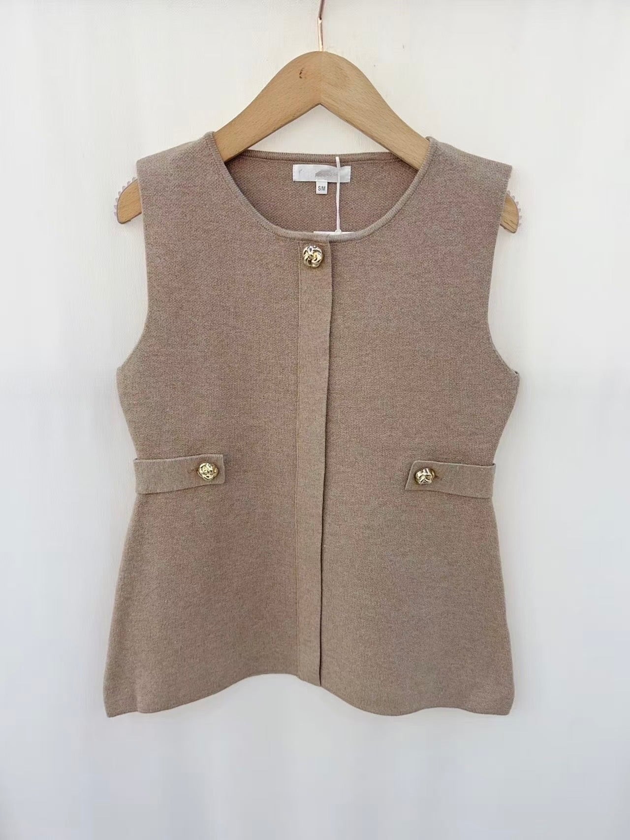 Jacket gold button - taupe